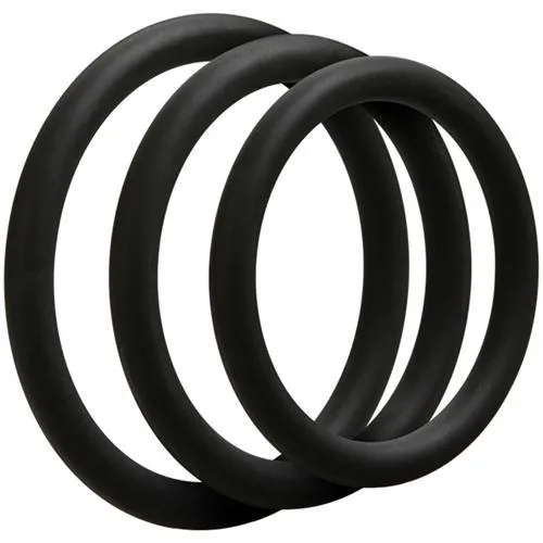 Doc Johnson Optimale 3 C Ring Set Thin Black Anal