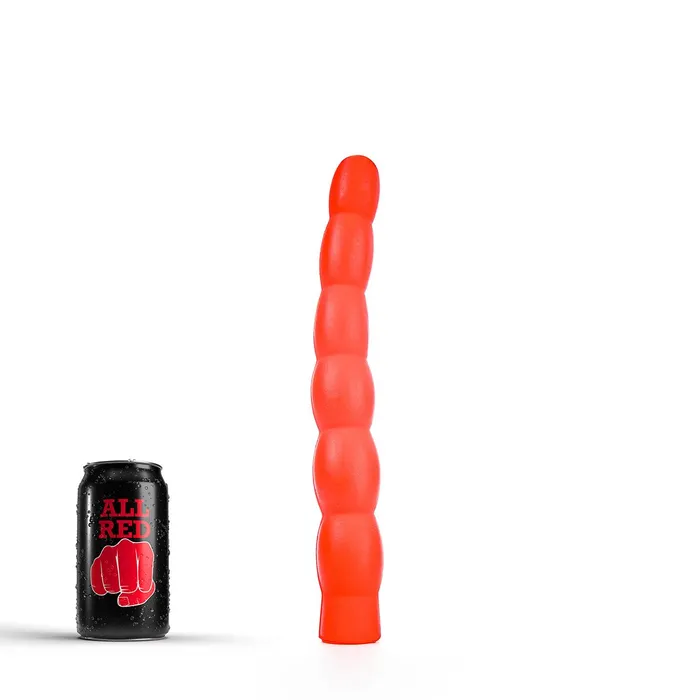 All Black All Red Geribbelde Anaal Dildo 32 x 45 cm Rood Dildos