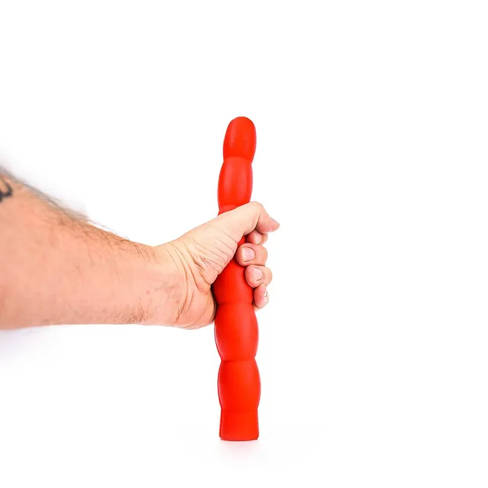 All Black All Red - Geribbelde Anaal Dildo 32 x 4,5 cm - Rood | Dildos