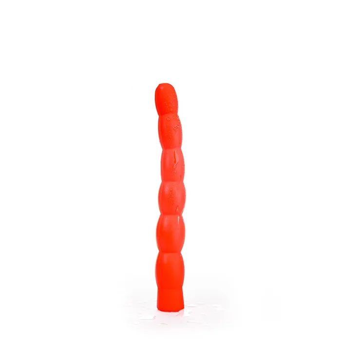 All Black All Red - Geribbelde Anaal Dildo 32 x 4,5 cm - Rood | Dildos