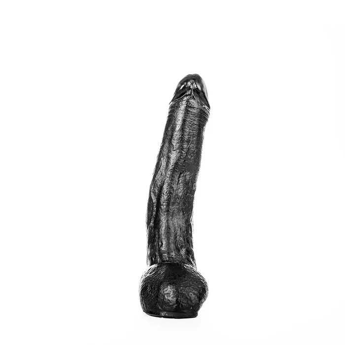 All Black Dildos | All Black - Dildo - Realistische Eikel en Balzak - Lengte 29 cm - Diameter 5 cm