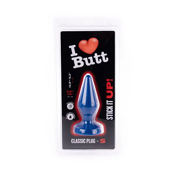 Anal | I love Butt I ♥ Butt - Klassieke Buttplug - S - Blauw