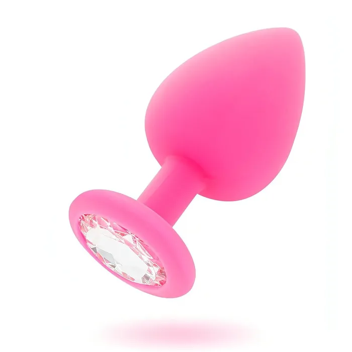 Anal Intense Plug Anale in Silicone con swarovsky trasparente Rosa