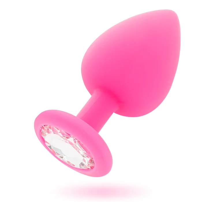 Anal | Intense Plug Anale in Silicone con swarovsky trasparente - Rosa