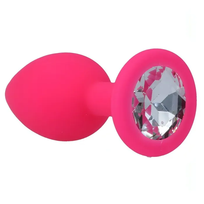 Anal | Intense Plug Anale in Silicone con swarovsky trasparente - Rosa