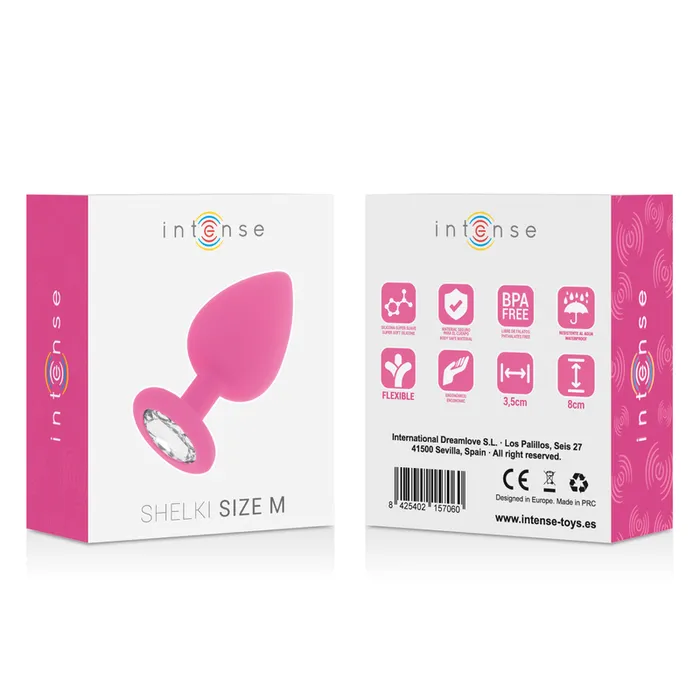 Anal | Intense Plug Anale in Silicone con swarovsky trasparente - Rosa