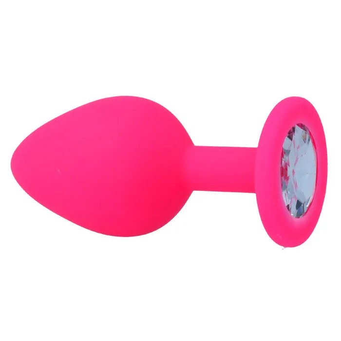 Anal | Intense Plug Anale in Silicone con swarovsky trasparente - Rosa