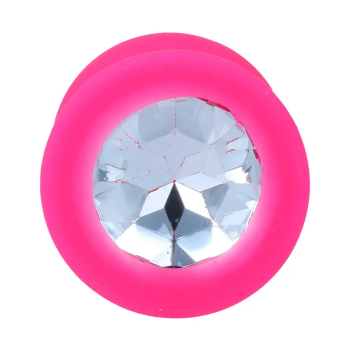 Anal | Intense Plug Anale in Silicone con swarovsky trasparente - Rosa