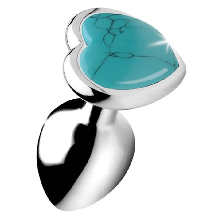 Anal | XR Brand Gemstones Turquoise Heart Anal Plug