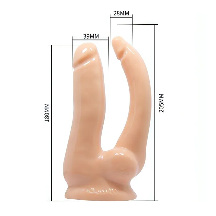 Baile Female Sex Toys | Strap-On Realistico Vibrante per Doppia Penetrazione - Rosa Carne, Multivelocità