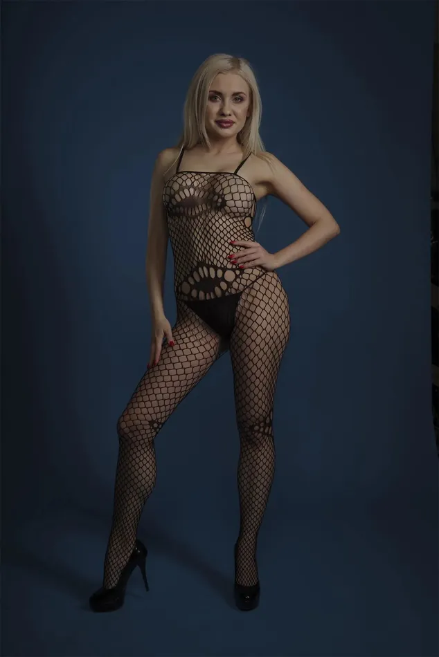 Bodystockings & Playsuits | Cindylove Cindylove - Fantasy Visnet Bodystocking - One Size - Zwart