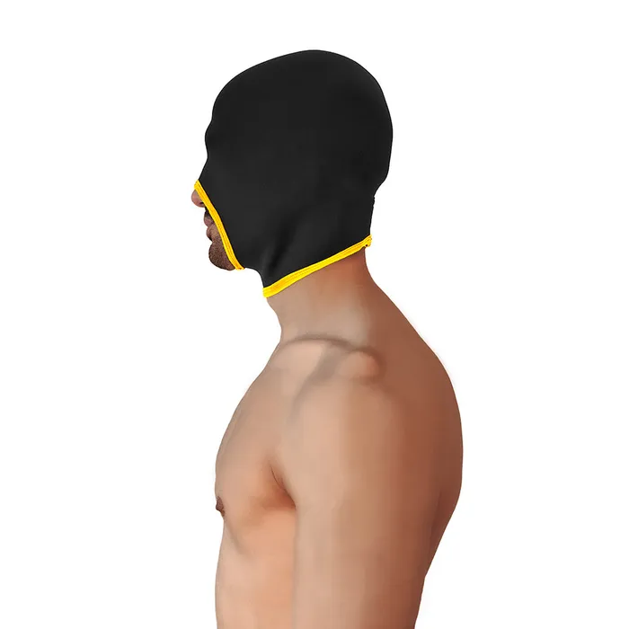 Brutus Anal | Brutus - Neoprene Blind Face Fucker Hood  - Zonder Oogopeningen - Zwart/Geel