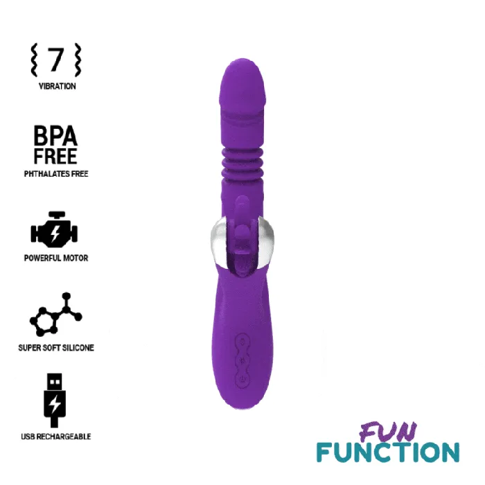 Bunny Funny Up Down Vibratore con funzione sali e scendi e con stimolatore clitorideo sesso orale Fun Fuction Vibrators