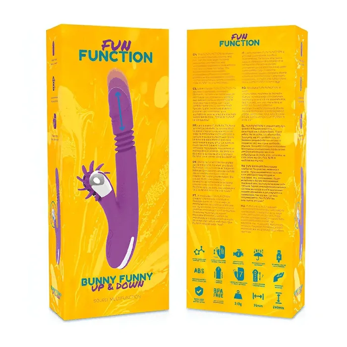 Bunny Funny Up & Down - Vibratore con funzione sali e scendi e con stimolatore clitorideo sesso orale | Fun Fuction Vibrators