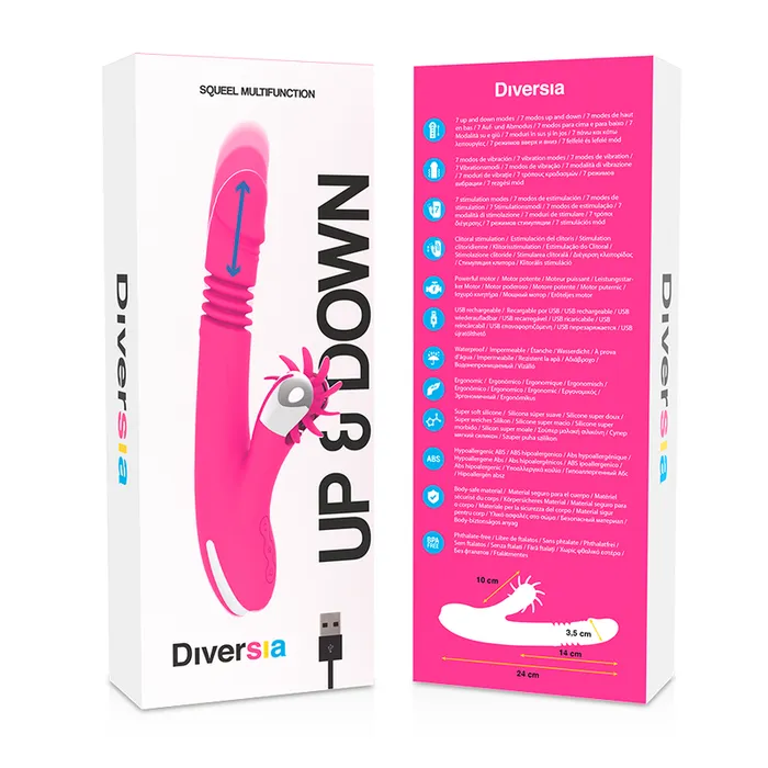 Bunny Funny Up & Down - Vibratore con funzione sali e scendi e con stimolatore clitorideo sesso orale | Fun Fuction Vibrators