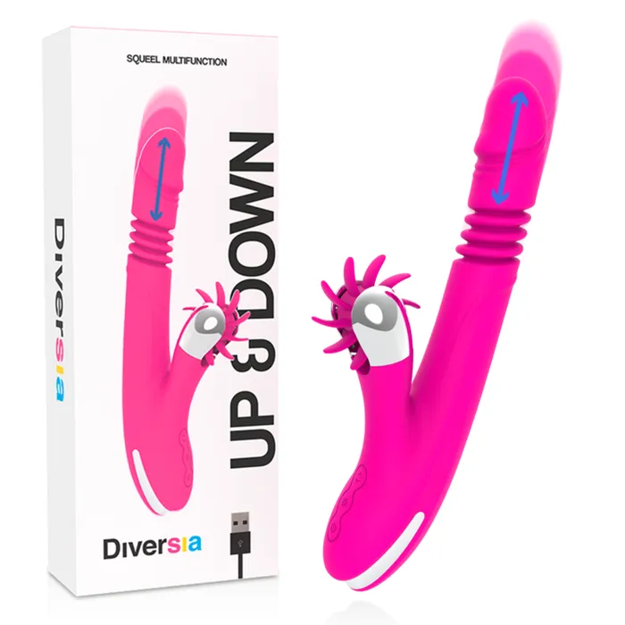 Bunny Funny Up & Down - Vibratore con funzione sali e scendi e con stimolatore clitorideo sesso orale | Fun Fuction Vibrators