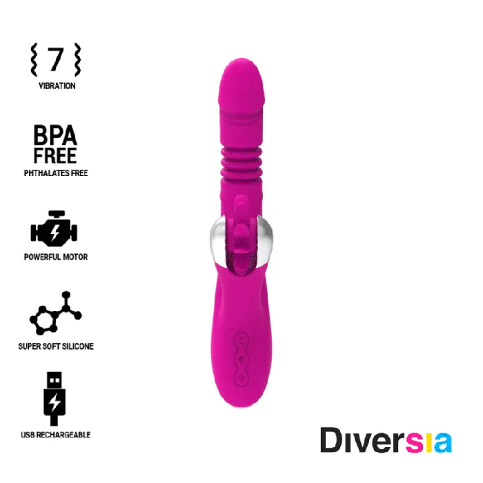 Bunny Funny Up & Down - Vibratore con funzione sali e scendi e con stimolatore clitorideo sesso orale | Fun Fuction Vibrators