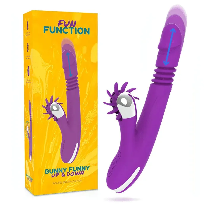 Bunny Funny Up & Down - Vibratore con funzione sali e scendi e con stimolatore clitorideo sesso orale | Fun Fuction Vibrators