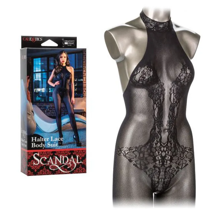 California Exotic Female Sex Toys Scandal Halter Lace Body Suit