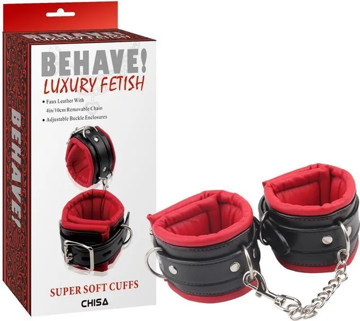 Chisa Male Sex Toys | Behave! - Super Soft - Zachte Gevoerde Enkelboeien - Rood/Zwart