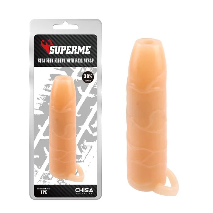 Chisa Male Sex Toys | Chisa Novelties - Real Feel Penis Sleeve Met Ball Strap En Open Bovenkant