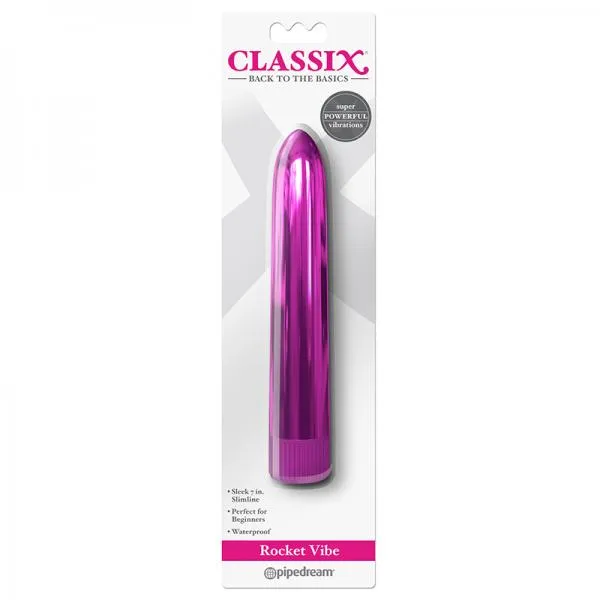 Classix Rocket Vibe 7 Inch Metallic Vibe Pink Pipedream Products Vibrators