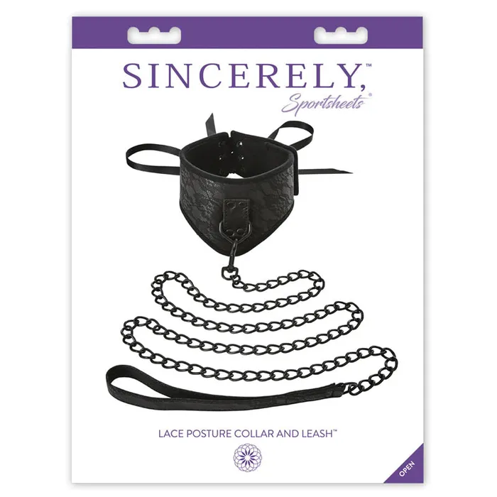 Couples Sportsheets Sincerely Lace Posture Collar Leash