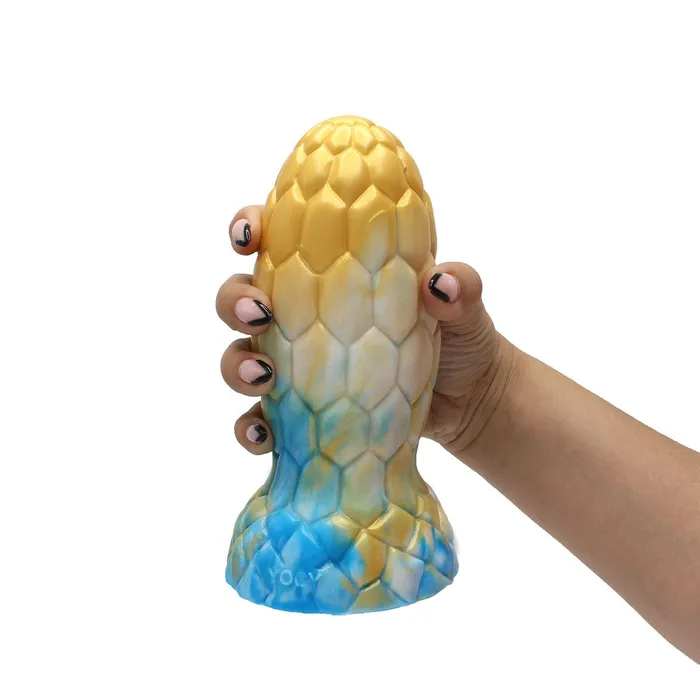 Dildos | Kiotos Monstar Kiotos Monstar - Buttplug - Alien Egg - 17.5 x 7.5 cm - Tie Dye Goud/Blauw