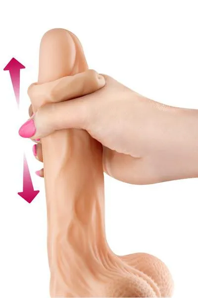 Dildos | Real Body - Real Jo - Realistische Zuignap Dildo Met Bewegende Voorhuid - 18.5 cm - Lichte Huidskleur - Real Body