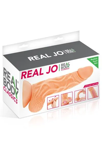 Dildos | Real Body - Real Jo - Realistische Zuignap Dildo Met Bewegende Voorhuid - 18.5 cm - Lichte Huidskleur - Real Body