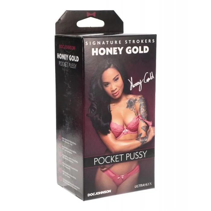 Doc Johnson Male Sex Toys Signature Strokers Honey Gold Ultraskyn Stroker