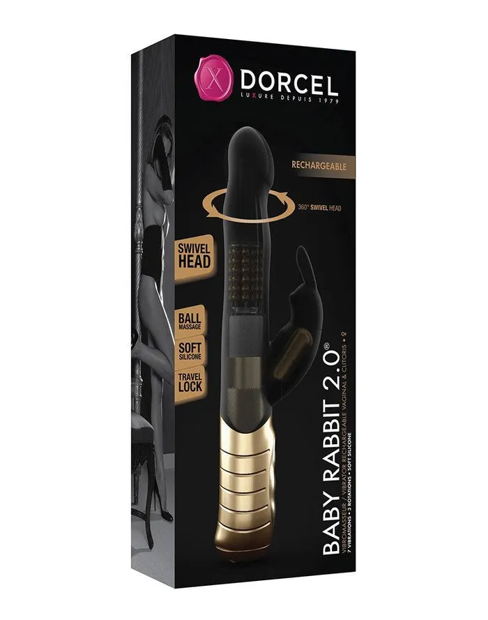 Dorcel Vibrators | Dorcel - Baby 2.0 - Tarzan Vibrator - Zwart/Goud