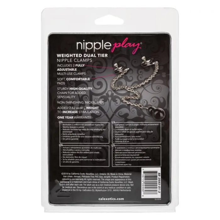 Female Sex Toys | California Exotic Nipple Play Weighted Dual Tier Nipple Clamps