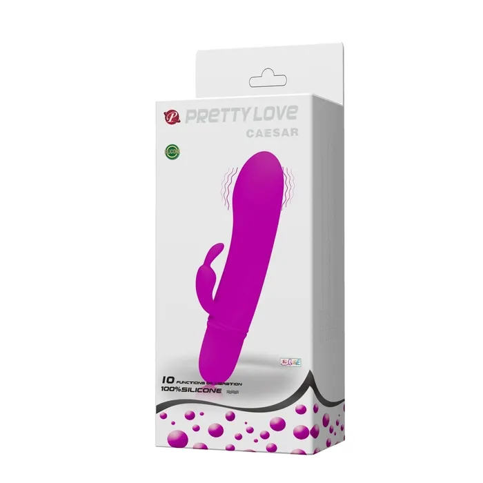 Female Sex Toys | Pretty Love Caesar Mini Vibratore Rabbit in Silicone con potente motore da 10 diversi programmi di vibrazione - Viola