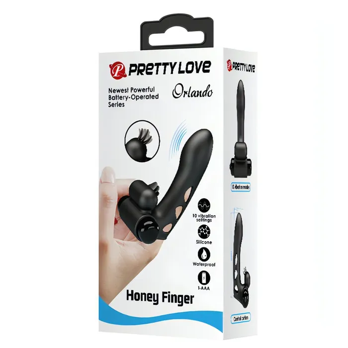 Female Sex Toys | Pretty Love L'Orlando Vibrante - Vibratore da dita in Silicone con Stimolatore alla base