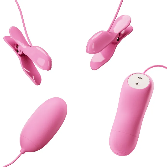 Female Sex Toys Pretty Love Pinze per capezzoli in silicone con vibrazione ed elettrostimolazione