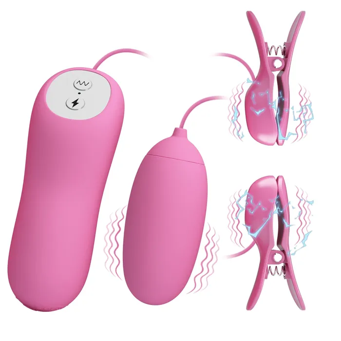 Female Sex Toys | Pretty Love Pinze per capezzoli in silicone con vibrazione ed elettrostimolazione