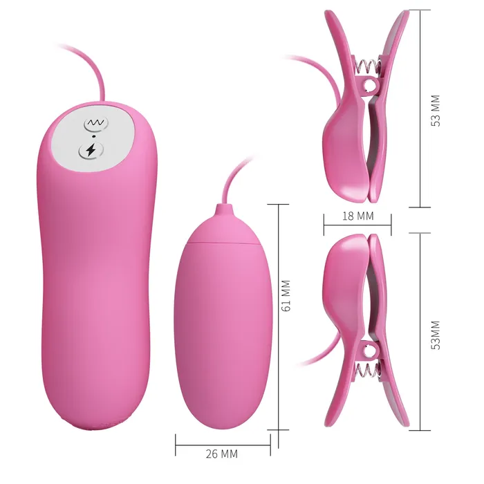 Female Sex Toys | Pretty Love Pinze per capezzoli in silicone con vibrazione ed elettrostimolazione