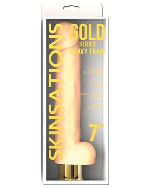 Female Sex Toys Skinsations Skinsations Gold Series Gravy Train 7 Vibrating Dildo