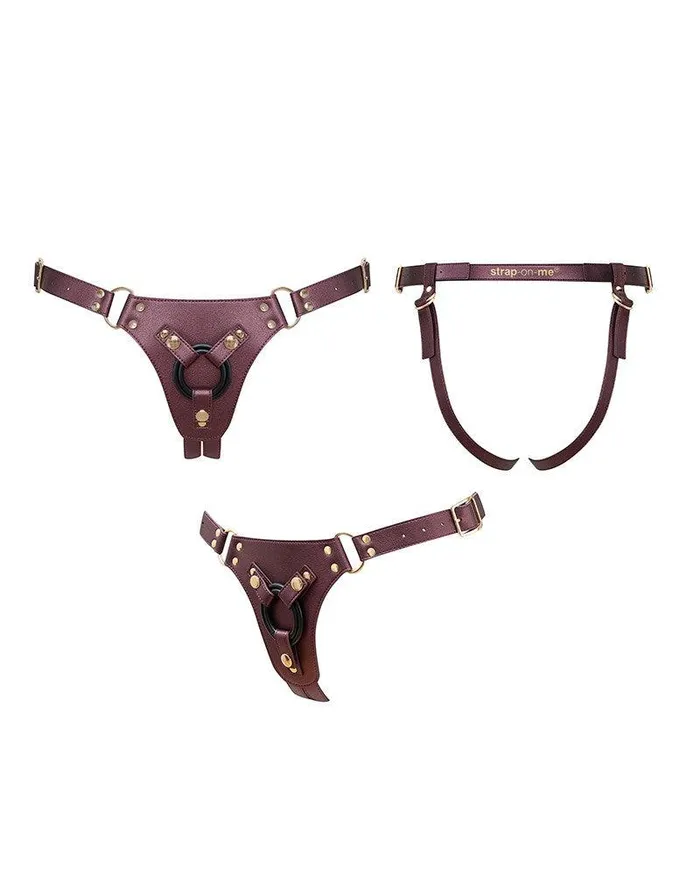 Female Sex Toys | Strap-On-Me Strap-On-Me - Strap-on Harnas Generous - PU Leer - Aubergine Paars