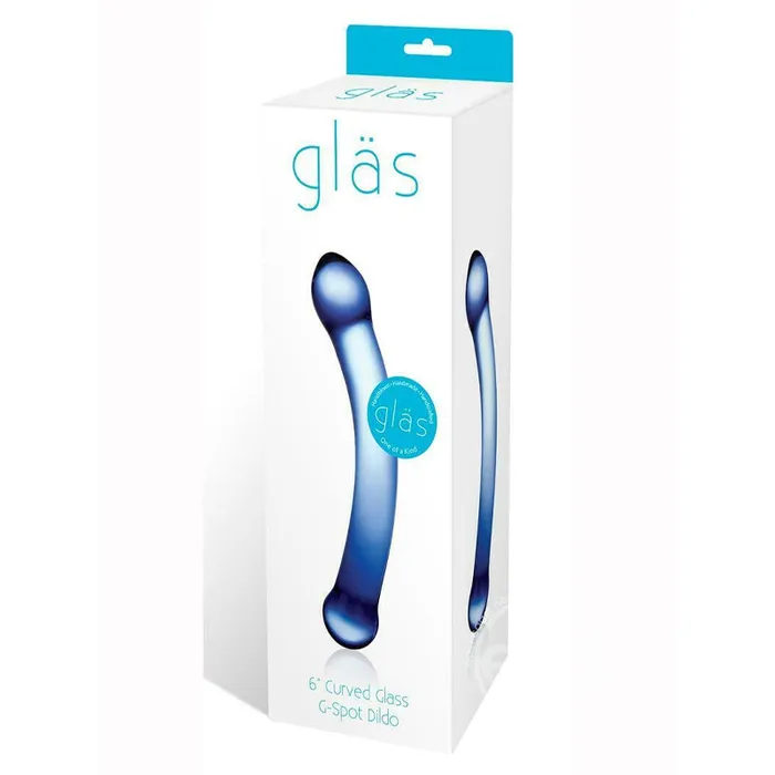 Glas Dildos 6 Inch Blue Curved Gspot Glass Dildo