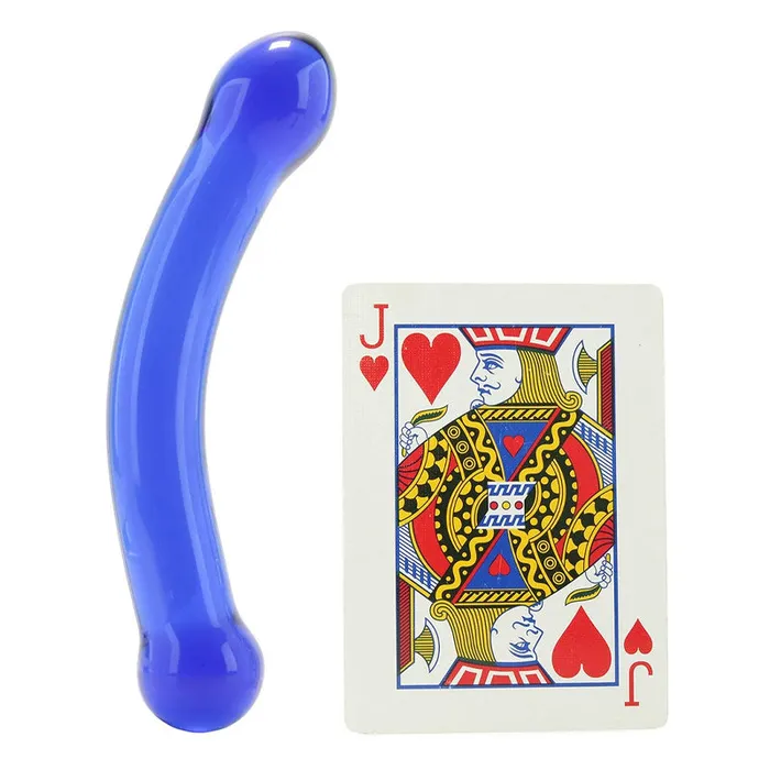 Glas Dildos | 6 Inch Blue Curved G-spot Glass Dildo