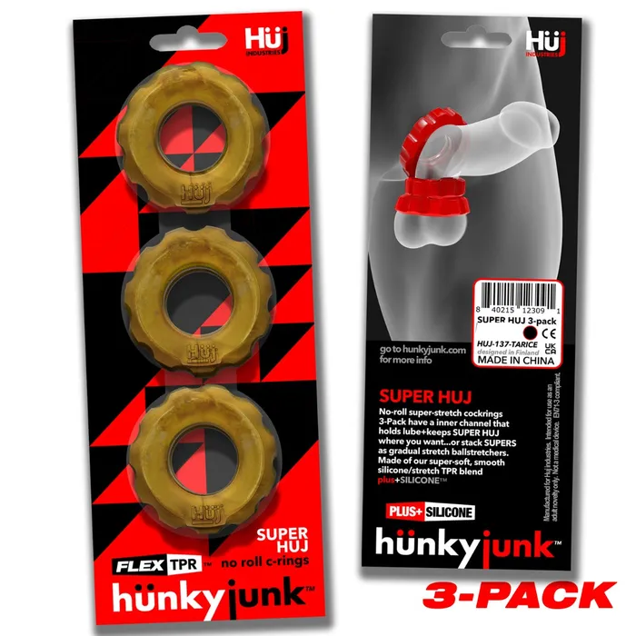 Hünkyjunk Female Sex Toys | Hünkyjunk - Super Huj - 3 stuks - Cockrings Bronze Metallic