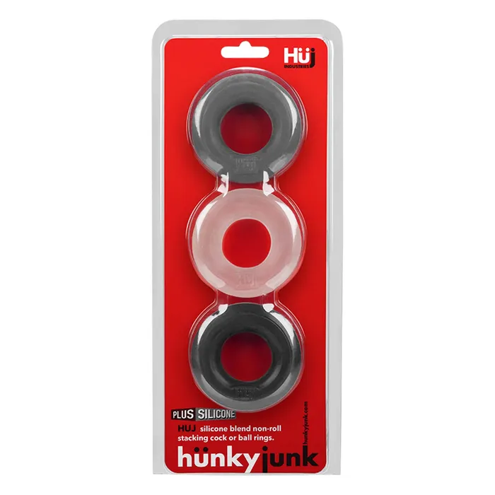 Hünkyjunk Hünkyjunk - Cockring - 3 stuks - Zwart/Wit/Grijs | Vibrators