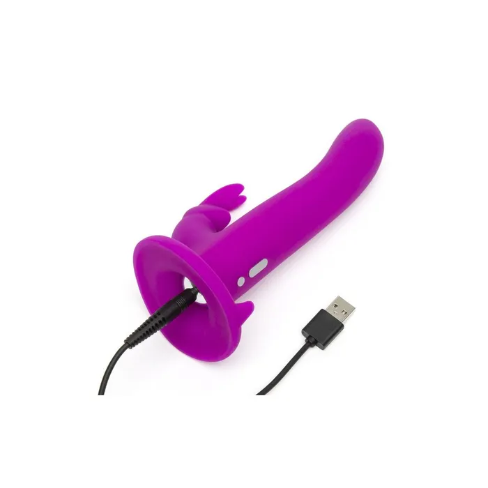 Happy Rabbit Female Sex Toys | Vibratore Coniglio Happy Rabbit Strap-On Harness Set Purple 12,7 cm