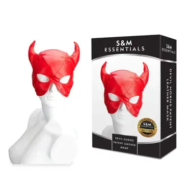 HoneysToy Restraints SM Devil Horns Patent Leather Mask