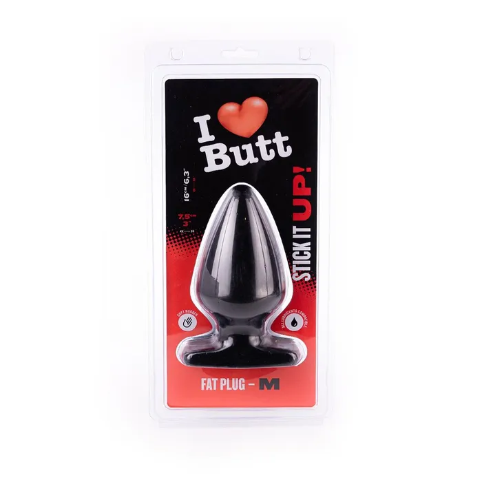 I love Butt Anal | I ♥ Butt - Dikke Buttplug - M - Zwart