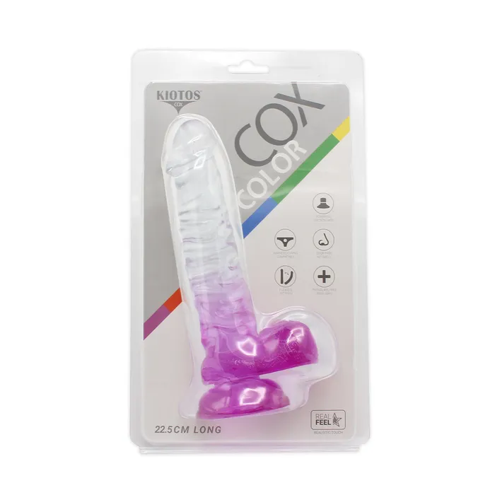 Kiotos COX Dildos | Kiotos Cox Color - Gekleurde Dildo 04 - 22,5 x 4 cm - Transparant/Paars