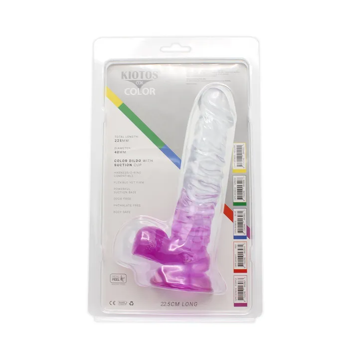 Kiotos COX Dildos | Kiotos Cox Color - Gekleurde Dildo 04 - 22,5 x 4 cm - Transparant/Paars