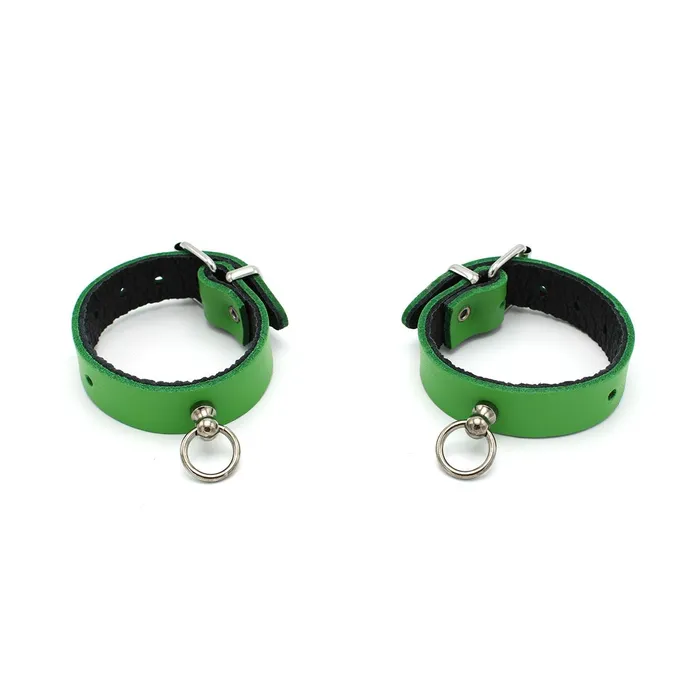 Kiotos Leather - Polsboeien Leder met Kleine O-ring - Groen | Kiotos Male Sex Toys